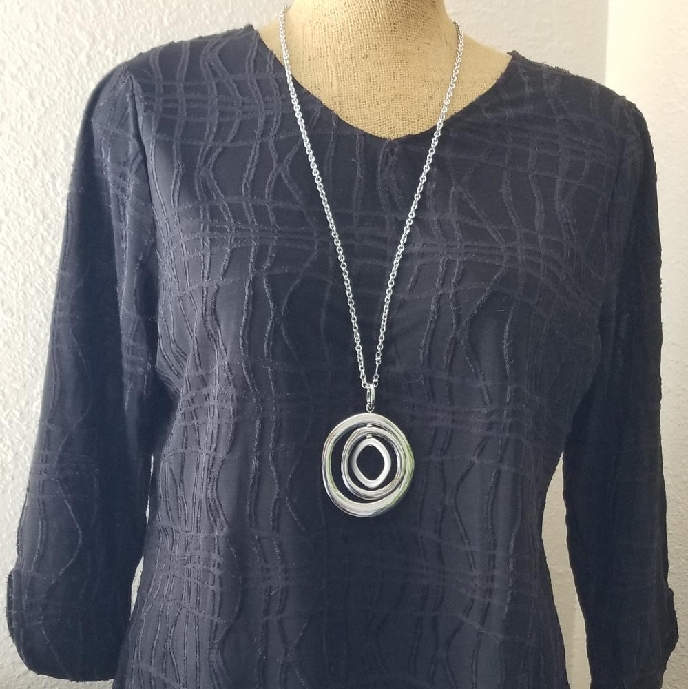 Chico's easywear black stretch tee size 2 large